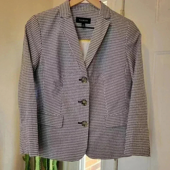 Talbots Jackets & Blazers - Talbots Blue & White Checkered Gingham Blazer, Size 4